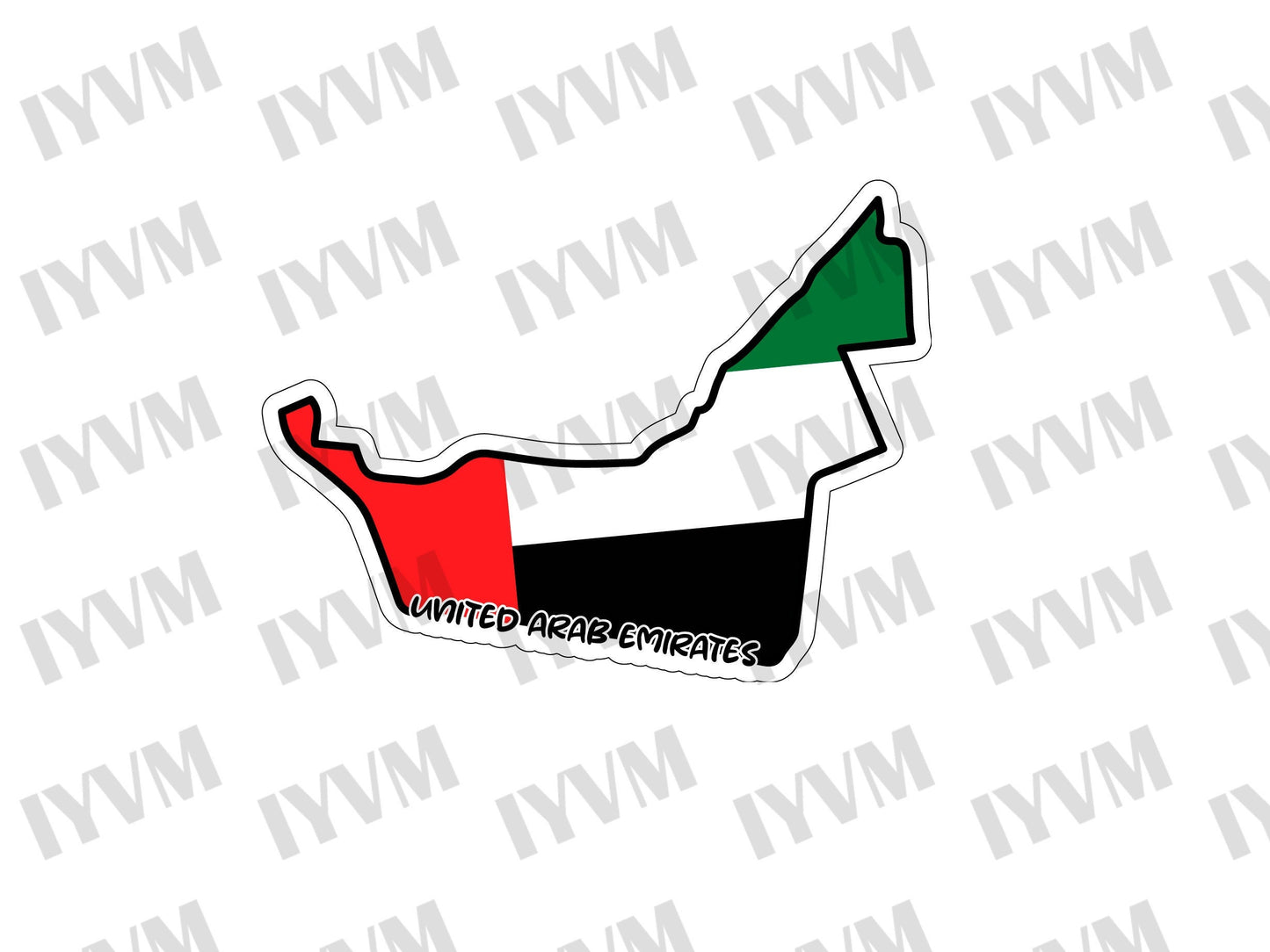 United Arab Emirates Map Flag Sticker Decal / UAE / Abu Dhabi / Dubai / Emirati