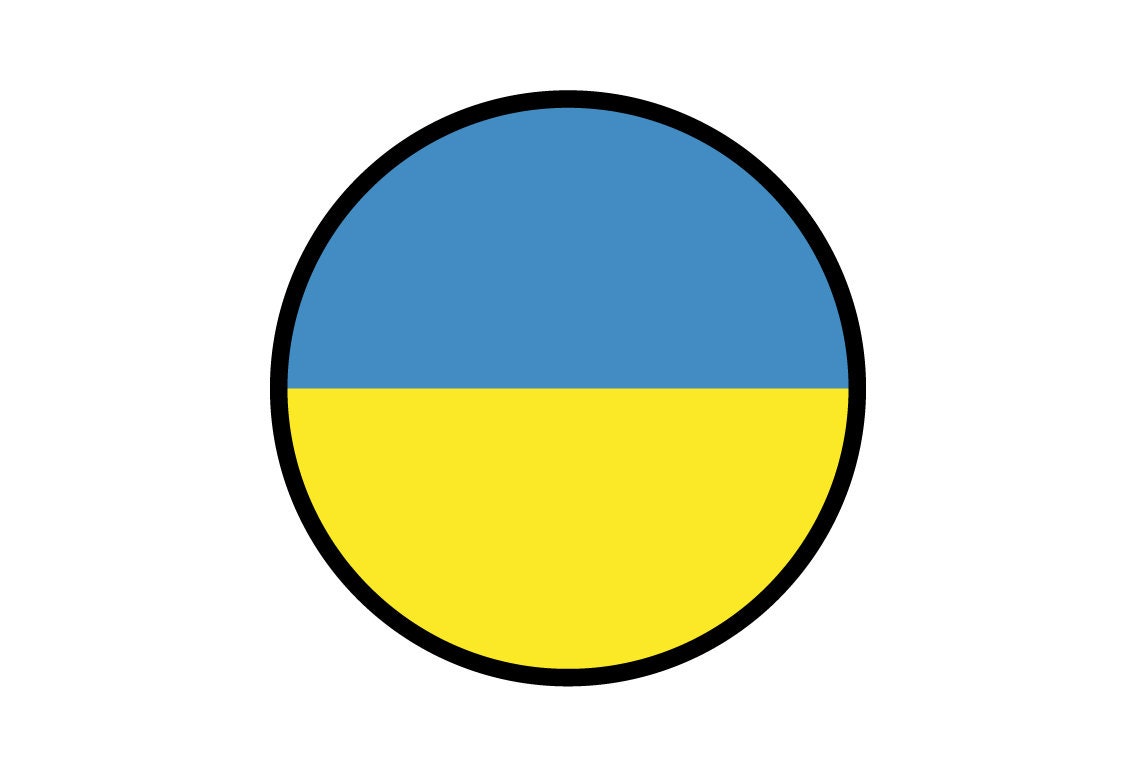 Ukraine Flag Circle Sticker Decal