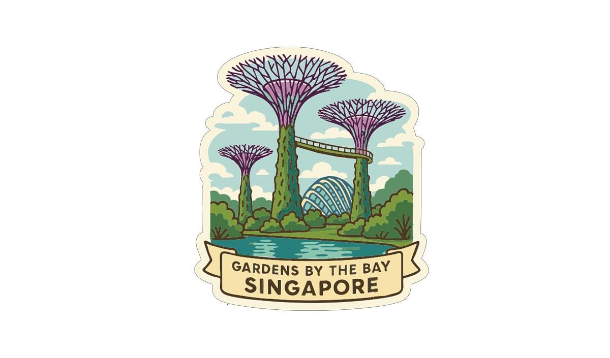 Gardens by the Bay Singapore Iron On Heat Transfer Vinyl HTV Die-Cut Symbolic