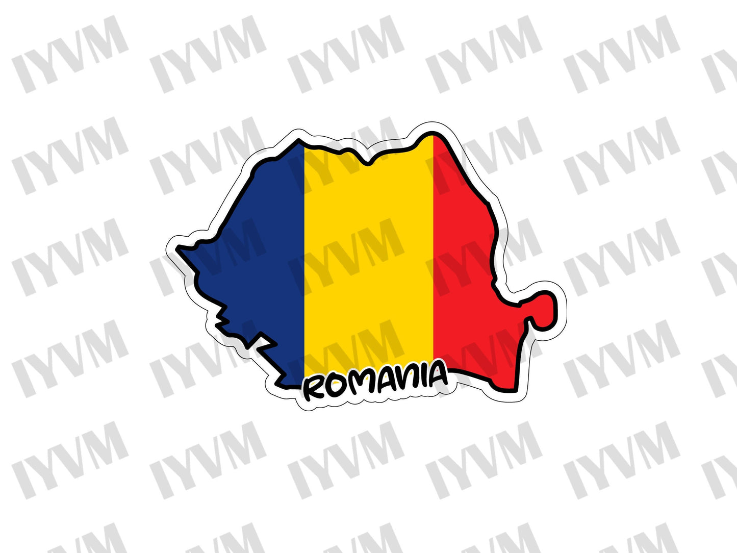 Romania Map Flag Sticker Decal / România / Bucharest / Romanian