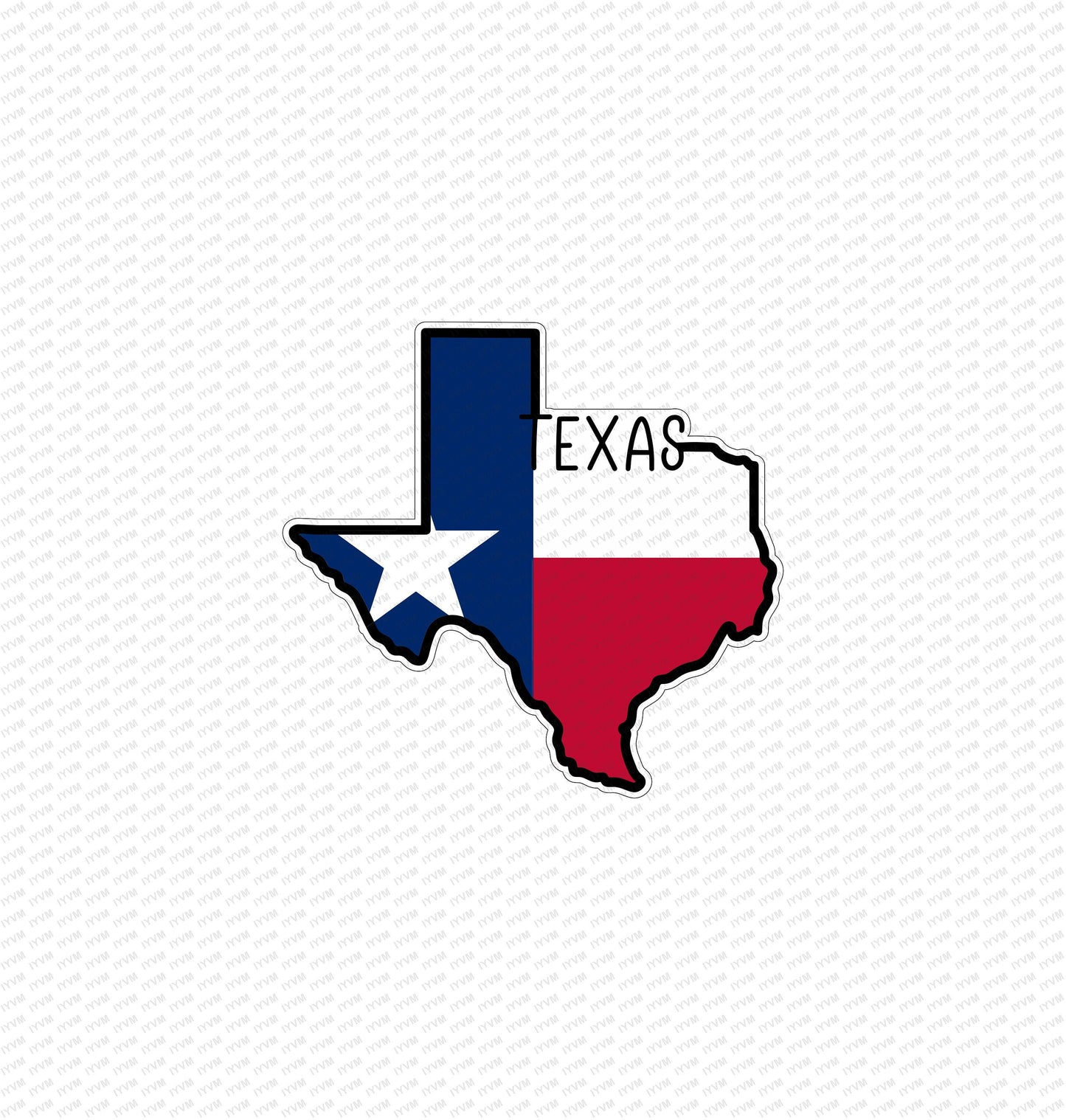 State of Texas Map Flag Sticker Decal  USA Texas State  Austin  The Lone Star State