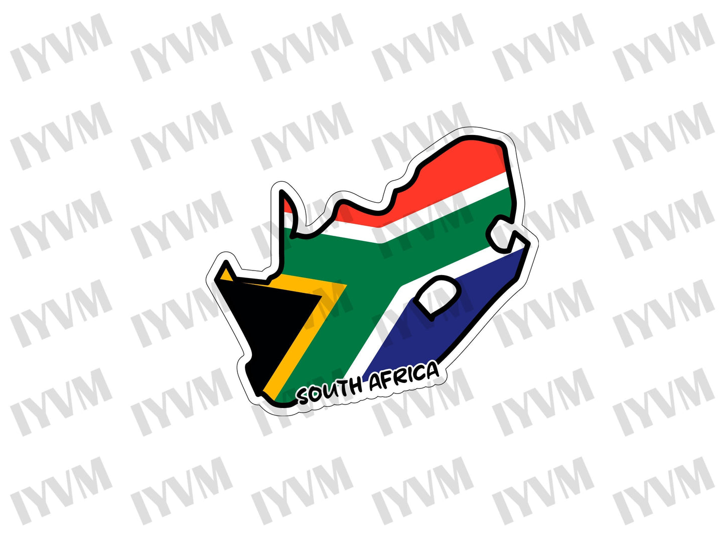South Africa Map Flag Sticker Decal / Republic of South Africa / RSA / Pretoria / Cape Town / Bloemfontein / Johannesburg