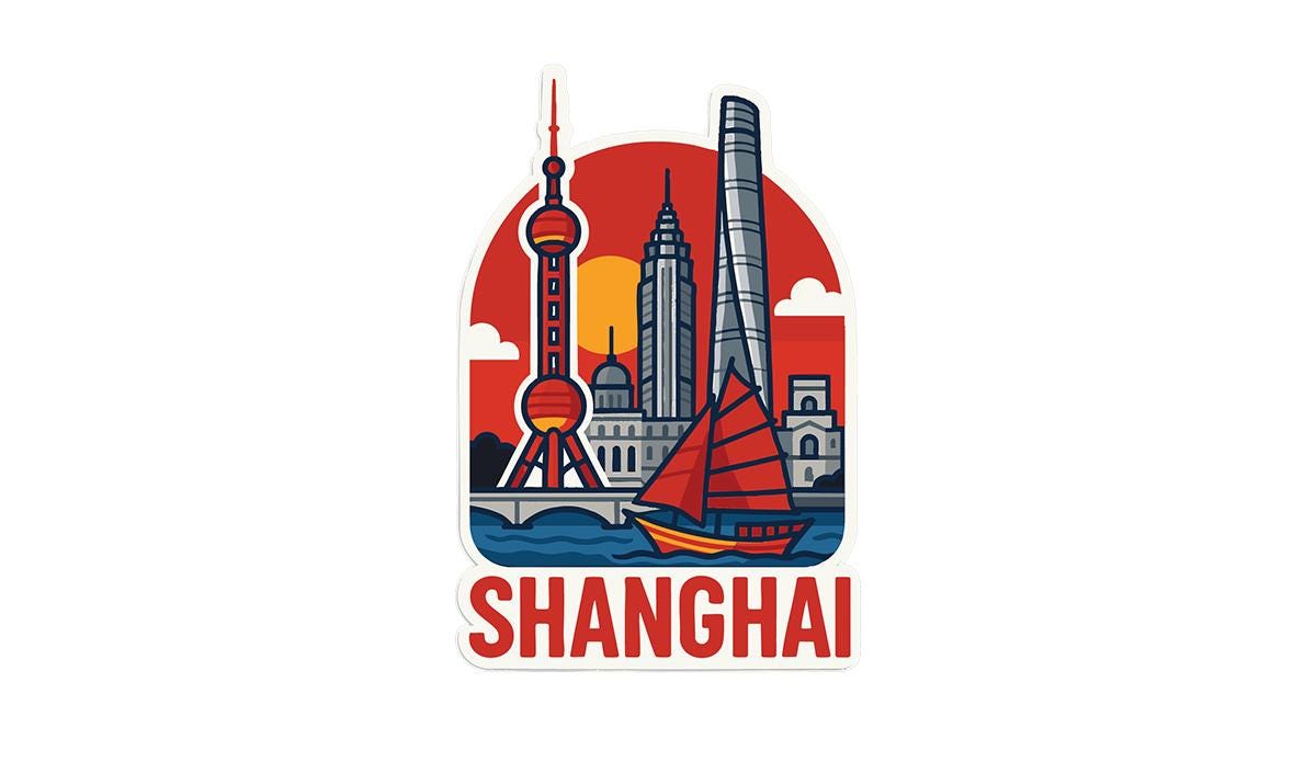 a picture of a city with a boat in the water