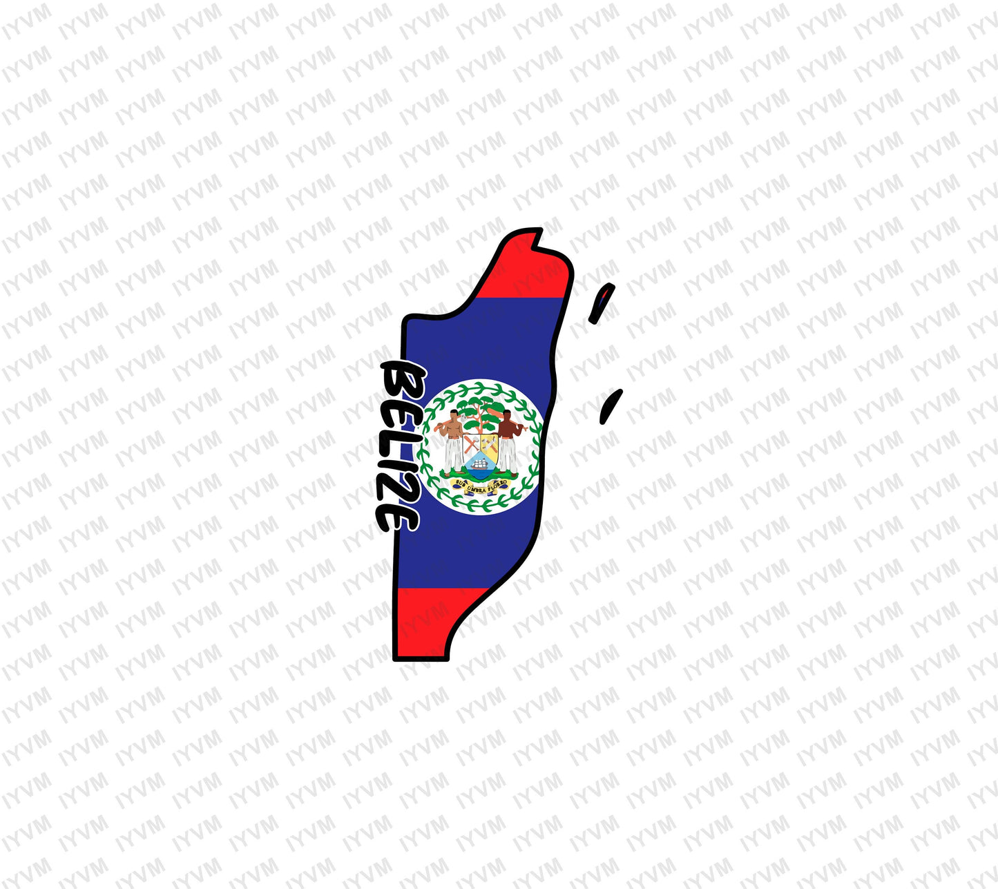 Belize Map Iron On Heat Transfer Vinyl HTV / Belmopan / Sub umbra floreo / Belizean