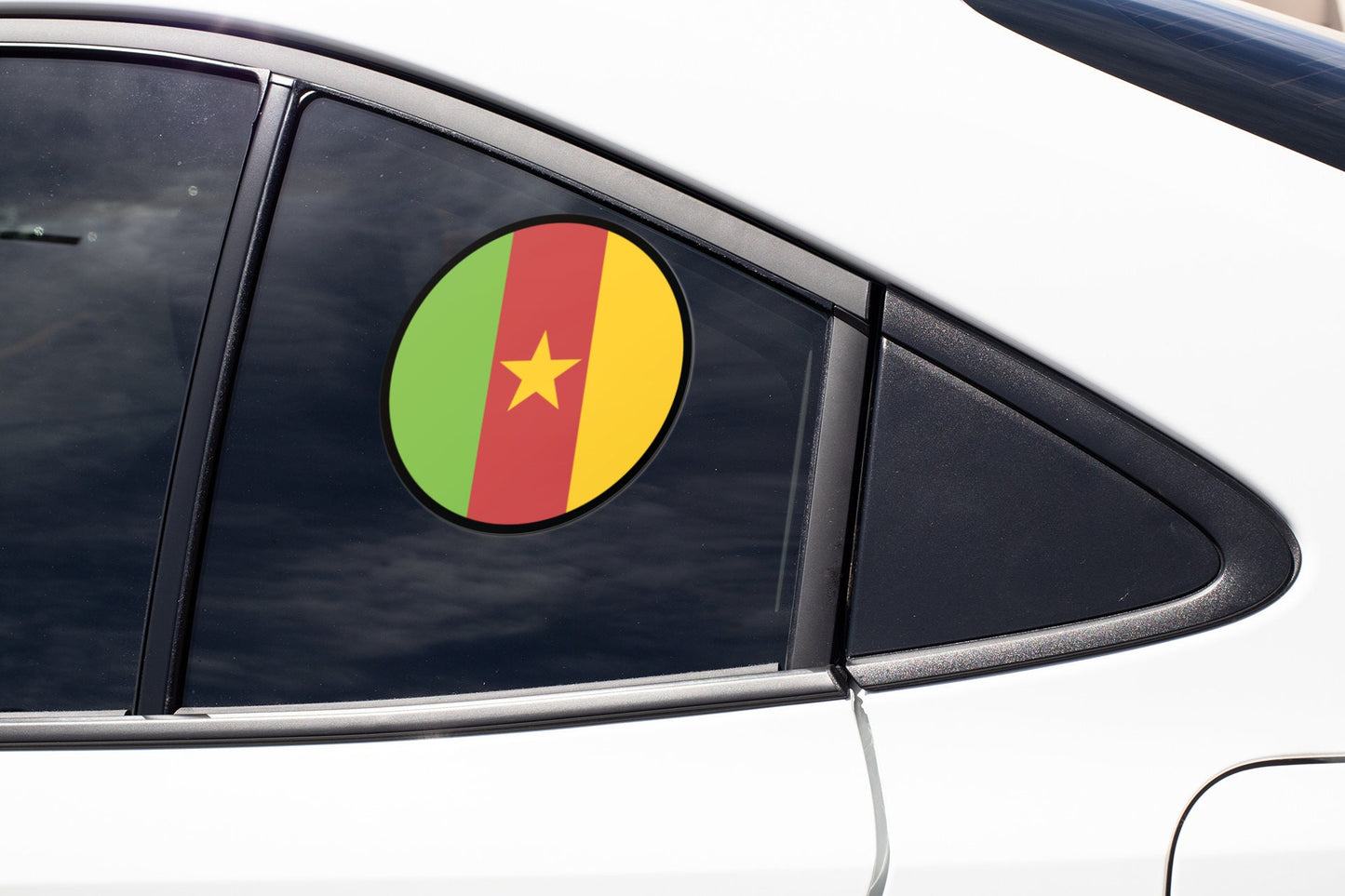 Cameroon Flag Circle Sticker Decal