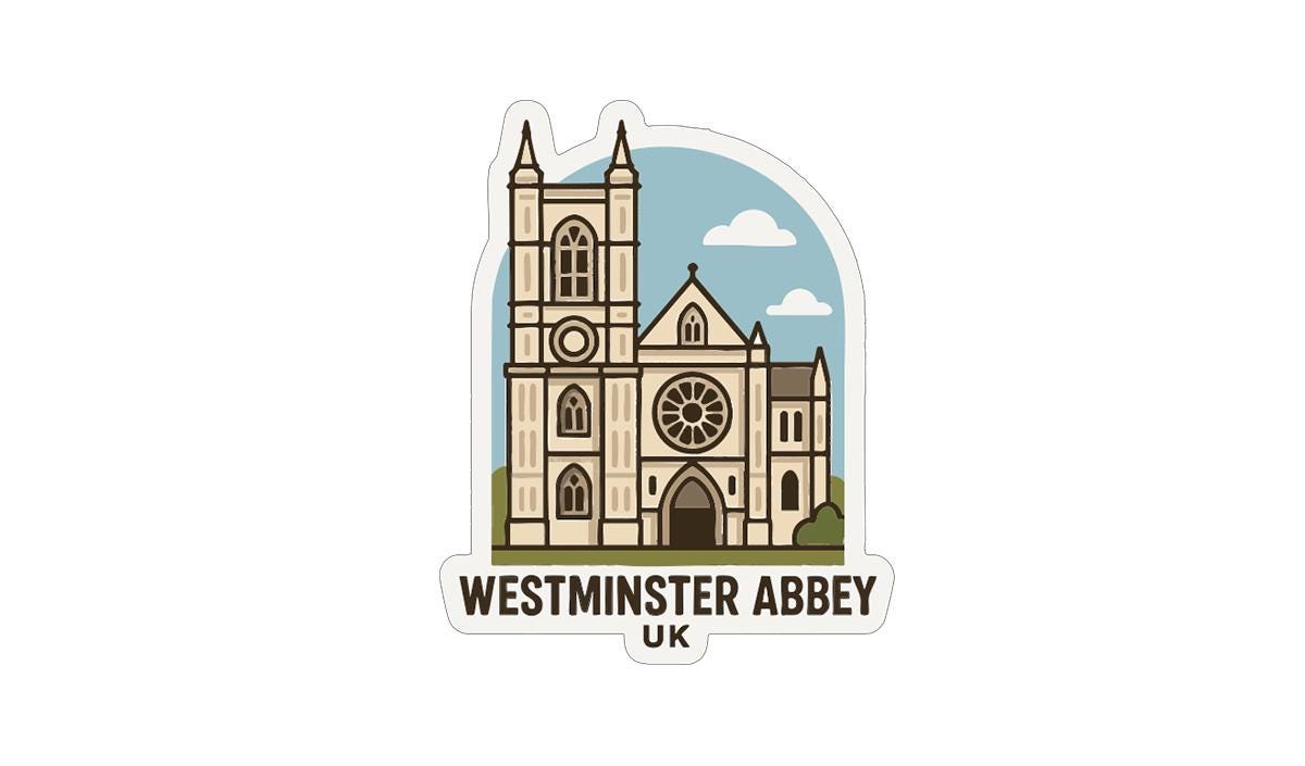 Westminster Abbey UK Iron On Heat Transfer Vinyl HTV Die-Cut Symbolic Landmark