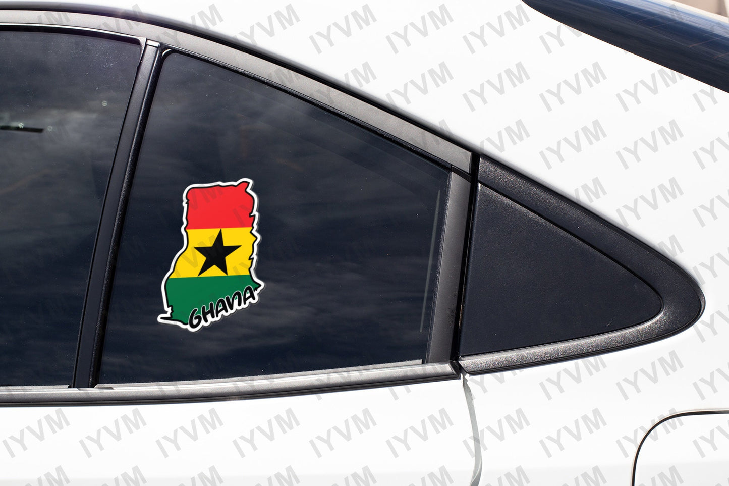 Ghana Map Flag Sticker Decal / Republic of Ghana / Freedom and Justice / Accra / Ghanaian