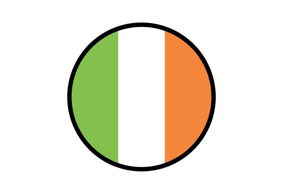 Ireland Flag Circle Sticker Decal