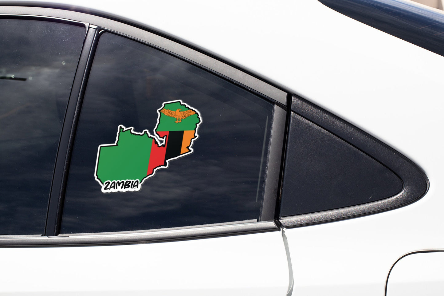 Zambia Map Flag Sticker Decal