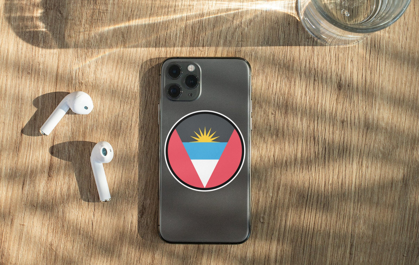 Antigua and Barbuda Flag Circle Sticker Decal