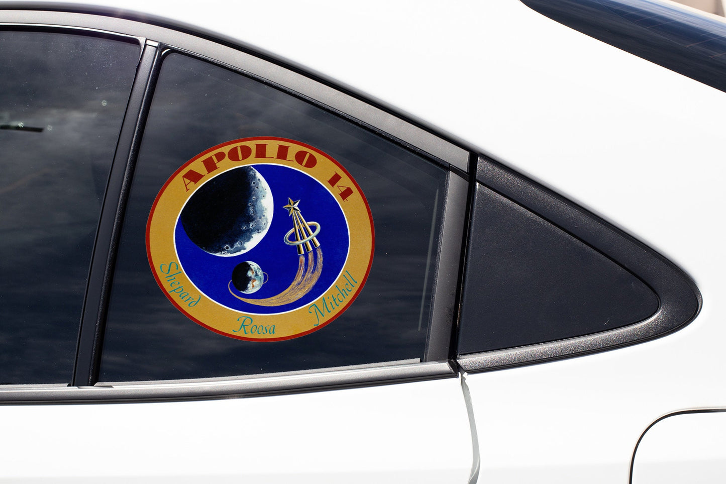 a close up of a car's side mirror