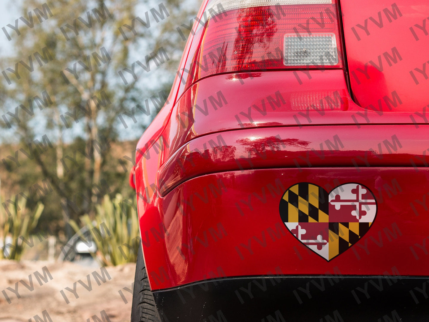 State of Maryland Flag Heart Sticker Decal  USA Maryland State  Annapolis  The Old Line State  Queen State  Terrapin State