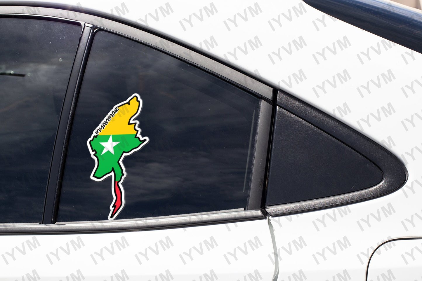 Myanmar Map Flag Sticker Decal / Republic of the Union of Myanmar / Burma / Naypyidaw / Burmese /