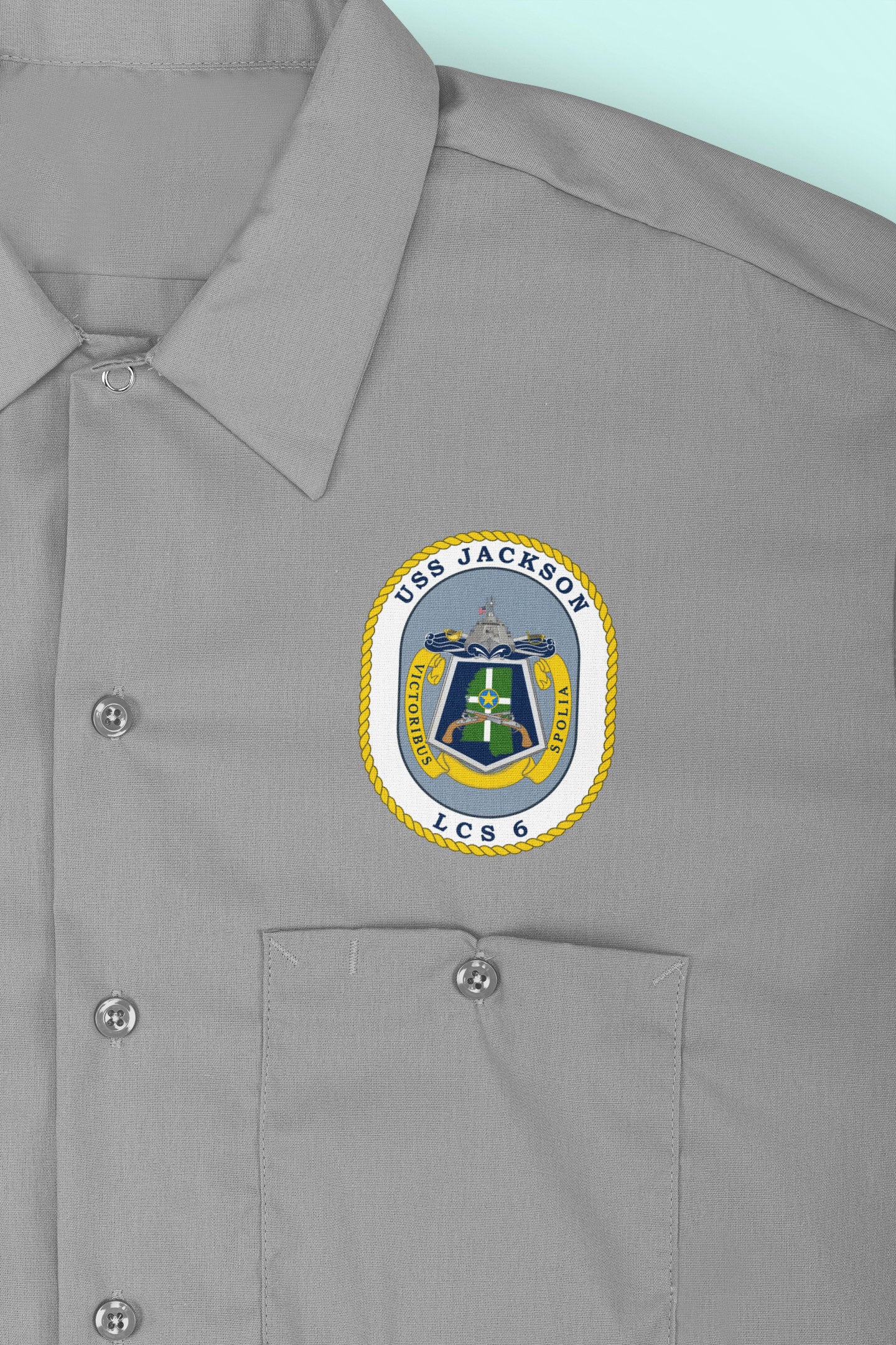 USS Jackson LCS-6 Badge Iron On Heat Transfer Vinyl HTV Independence Class Littoral combat ship