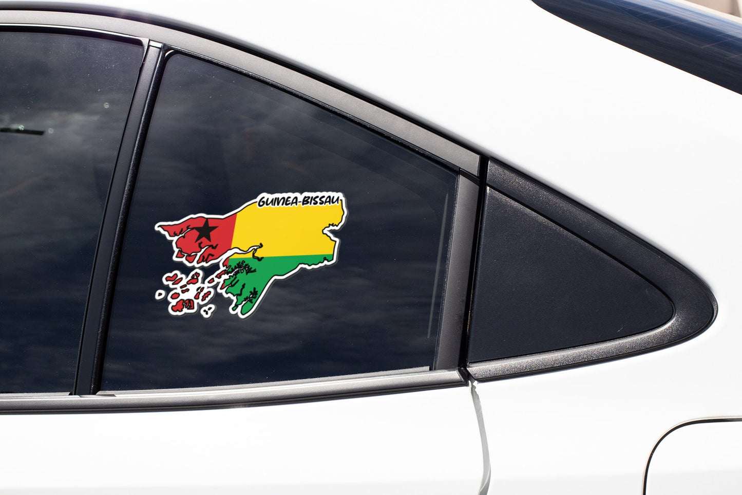 Guinea Bissau Map Flag Sticker Decal