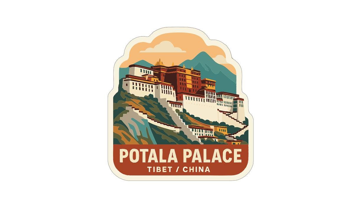 Potala Palace Tibet China Iron On Heat Transfer Vinyl HTV Die-Cut Symbolic