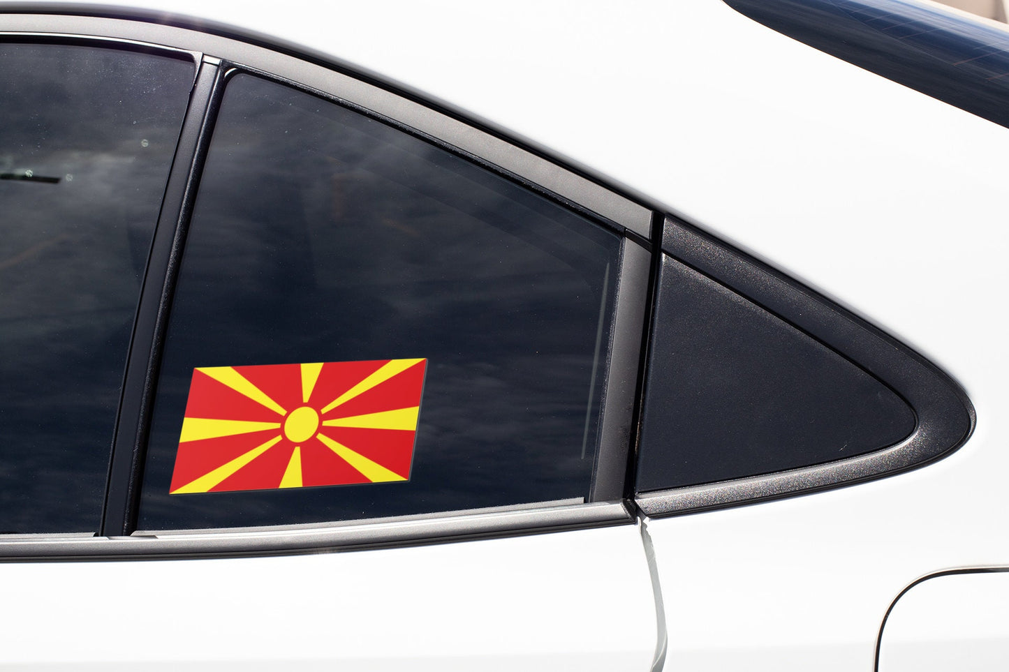 Macedonia Flag Sticker Decal / Republic of North Macedonia / Република Северна Македонија / Skopje / Macedonian