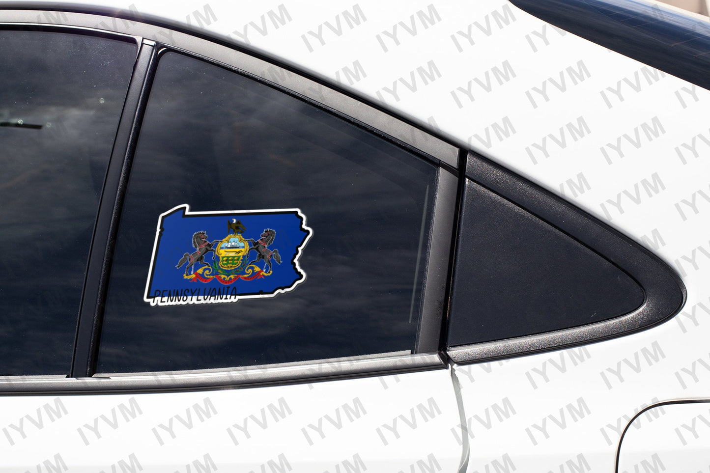 State of Pennsylvania Map Flag Sticker Decal  USA Pennsylvania State  Harrisburg  The Keystone State  Quaker State  Coal State / Railroad