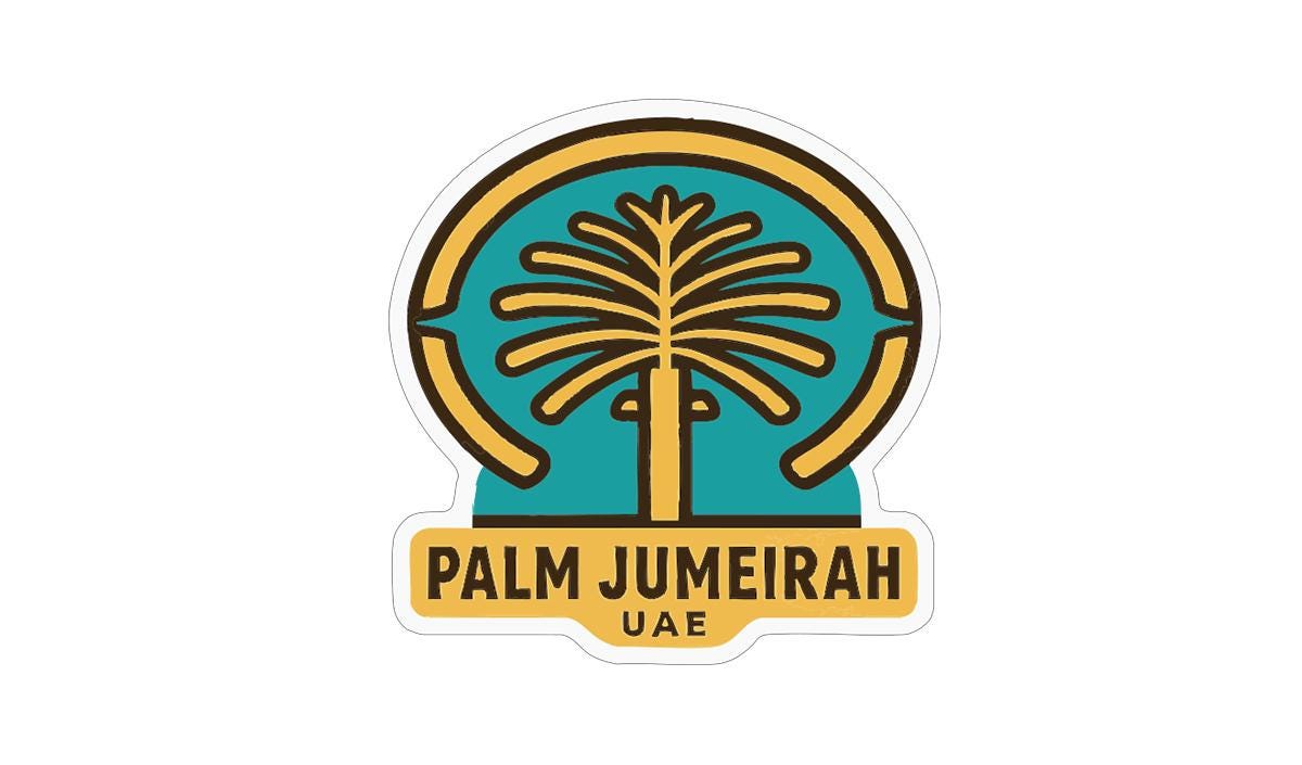 Palm Jumeirah UAE Iron On Heat Transfer Vinyl HTV Die-Cut Symbolic Landmark