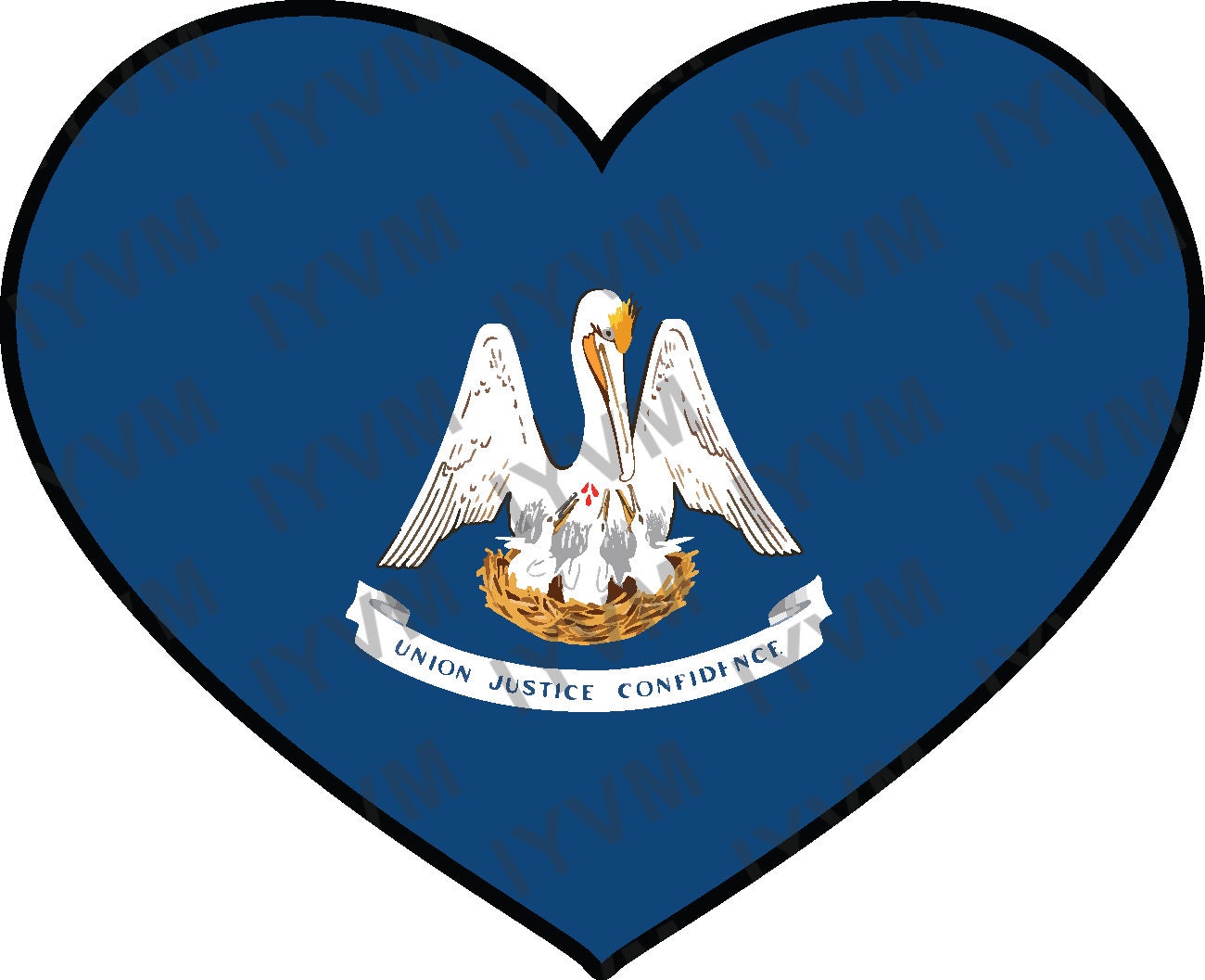 State of Louisiana Flag Heart Sticker Decal  USA Louisiana State  Baton Rouge  The Pelican State