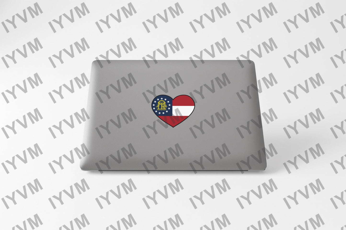 State of Georgia Flag Heart Sticker Decal  USA Georgia State  Atlanta  The Peach State  Cracker State / Empire State of the South