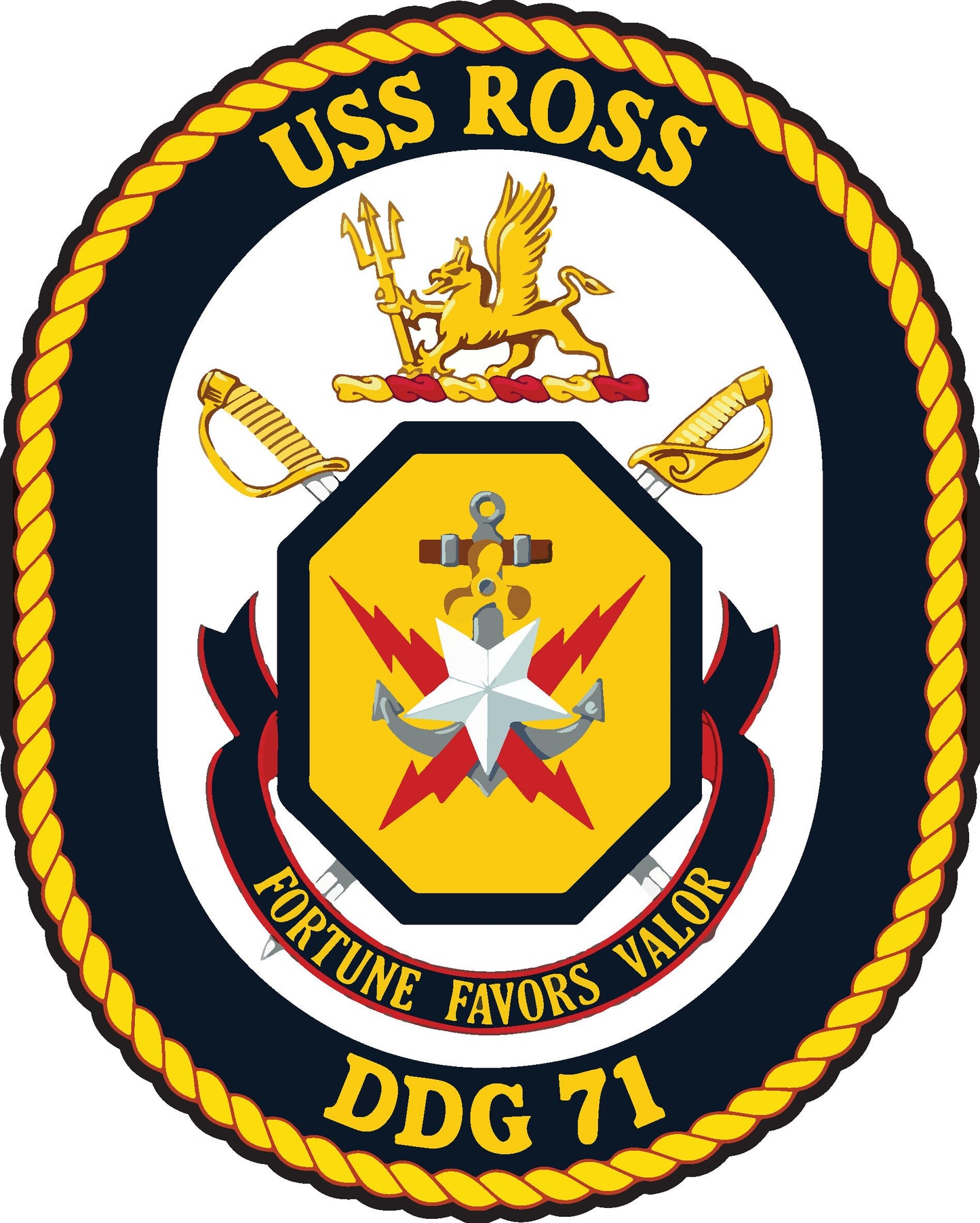 USS Ross DDG-71 Badge Iron On Heat Transfer Vinyl HTV Arleigh Burke Class Destroyer