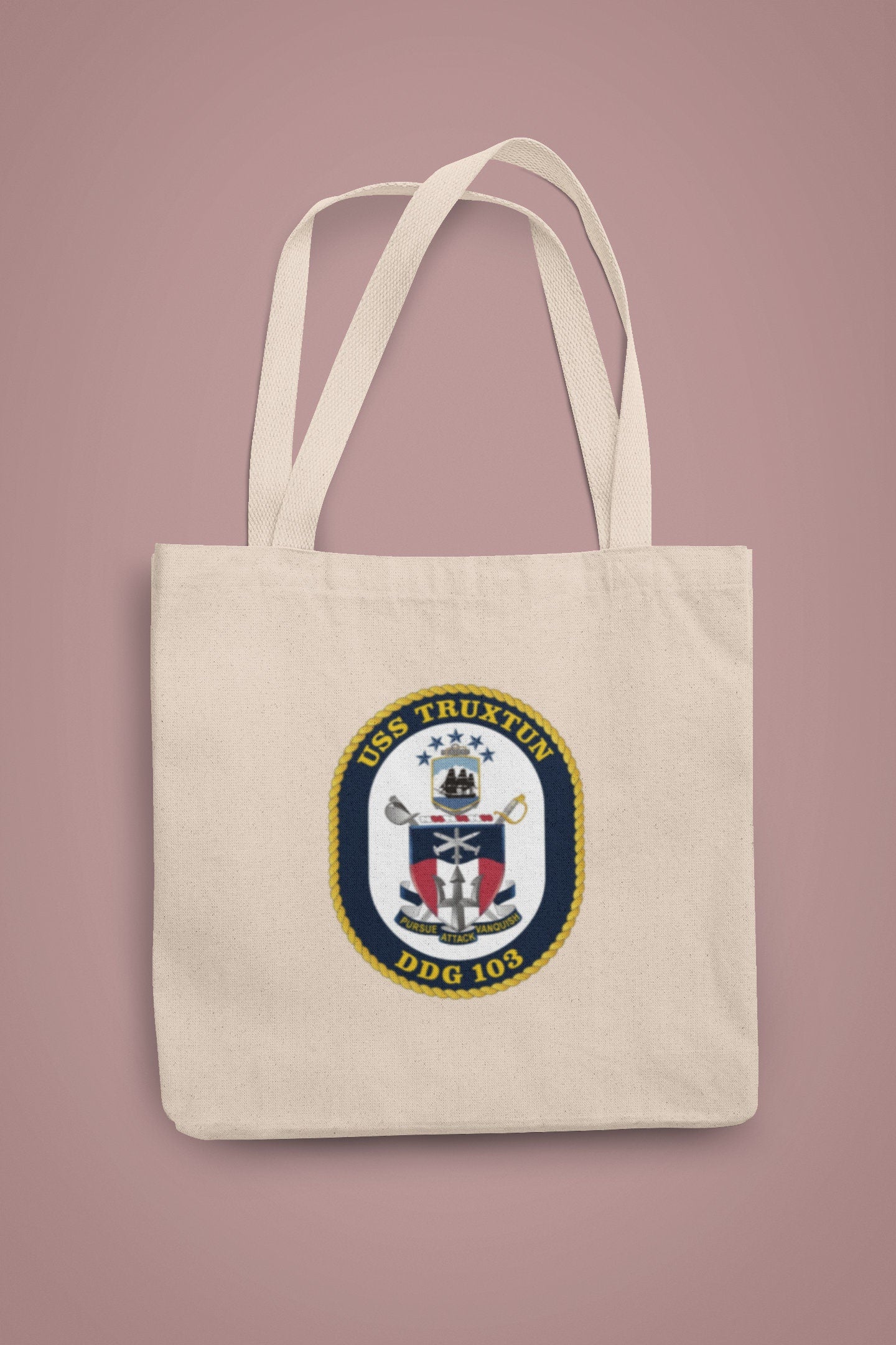 USS Truxtun DDG-103 Badge Iron On Heat Transfer Vinyl HTV Arleigh Burke Class Destroyer