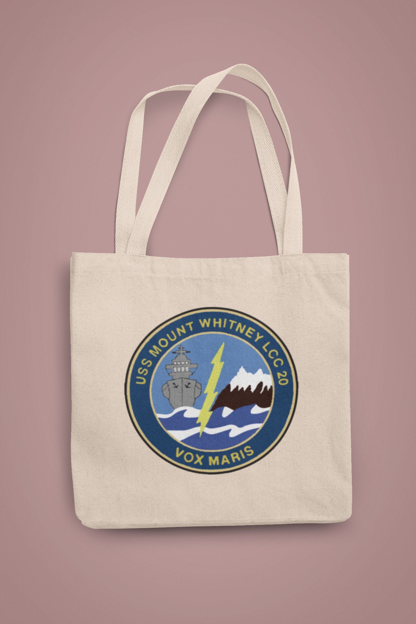 USS Mount Whitney LCC-20 Badge Iron On Heat Transfer Vinyl HTV Blue Ridge Class Amphibious Command Ship