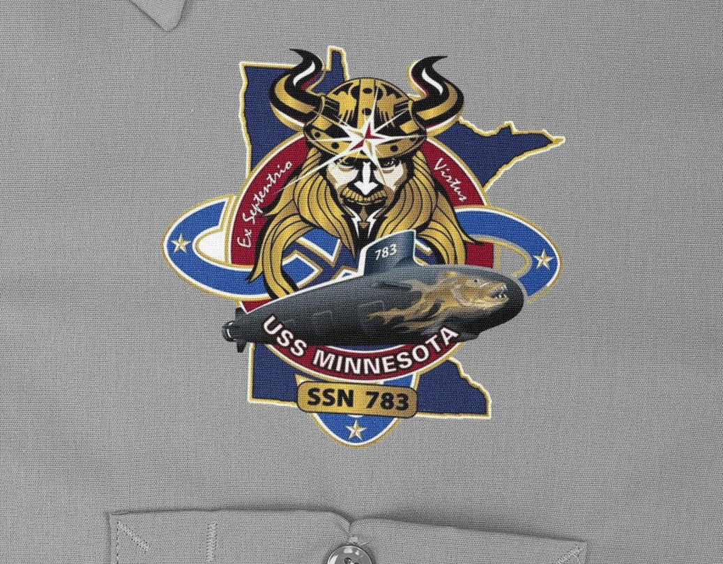 USS Minnesota SSN-783 Badge Iron On Heat Transfer Vinyl HTV Virginia Class Attack submarine