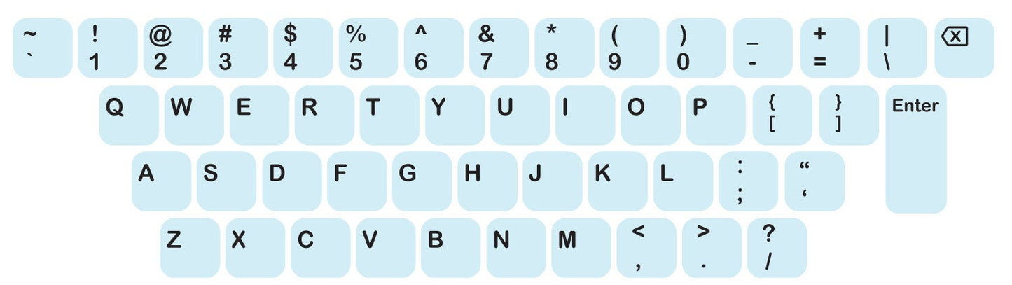 Standard English Keyboard Sticker QWERTY Dvorak Colemak Vinyl Sticker Decal