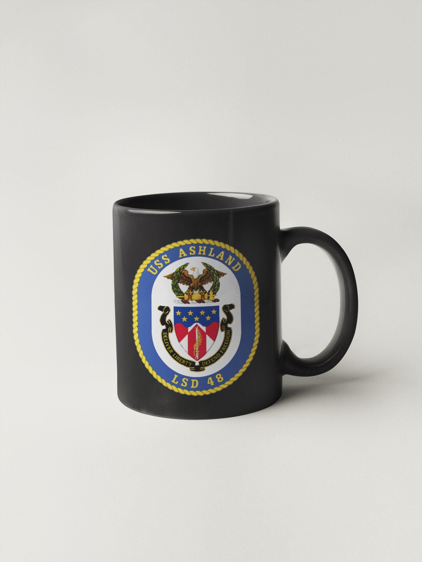 USS Ashland LSD-48 Badge Sticker Decal Whidbey Island Class Dock landing ship Car Sticker Bumper Sticker for Car Emblem