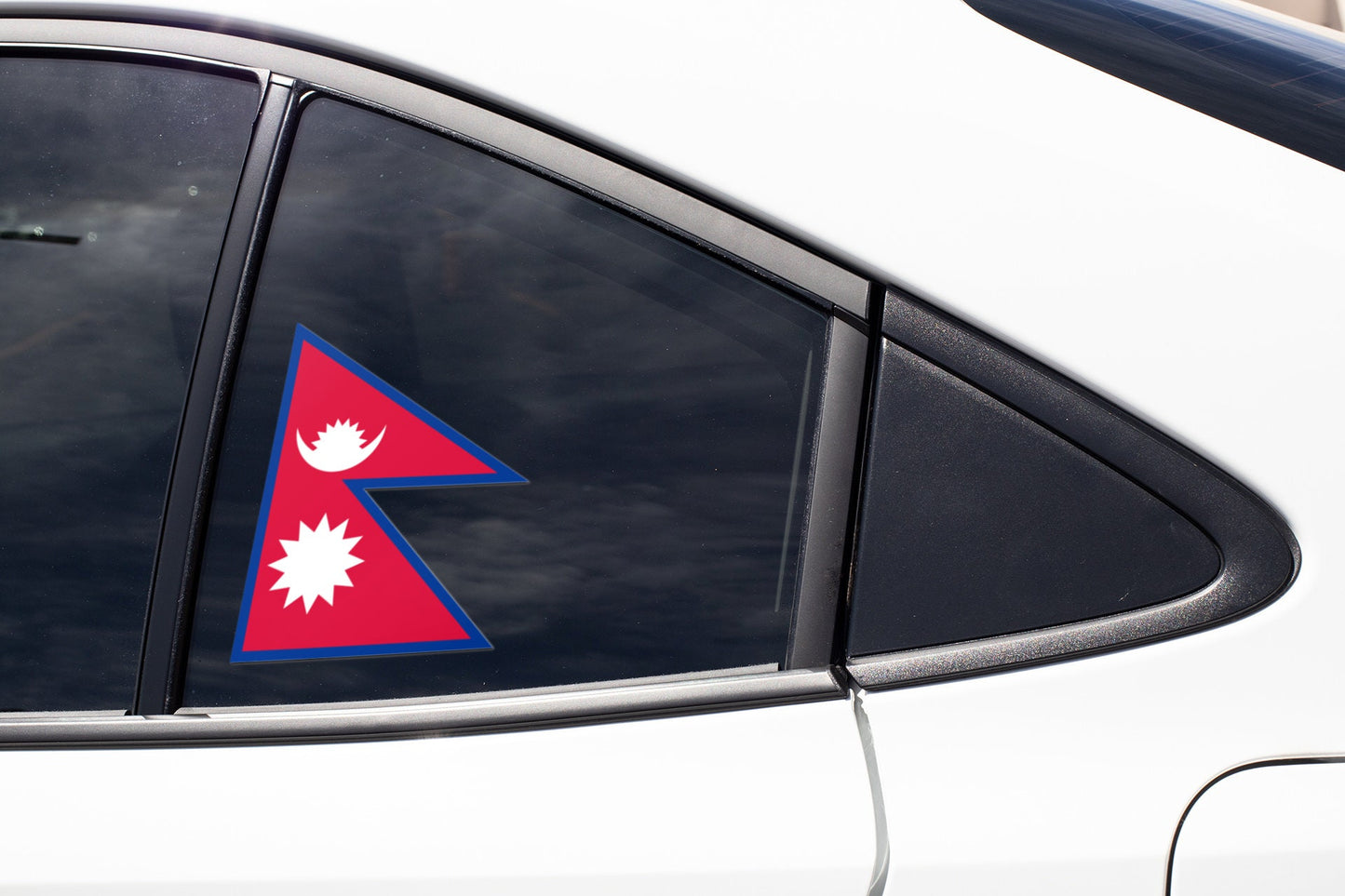 Nepal Flag Sticker Decal / Federal Democratic Republic of Nepal / "Janani Janmabhumishcha Swargadapi Gariyasi / Kathmandu / Nepali