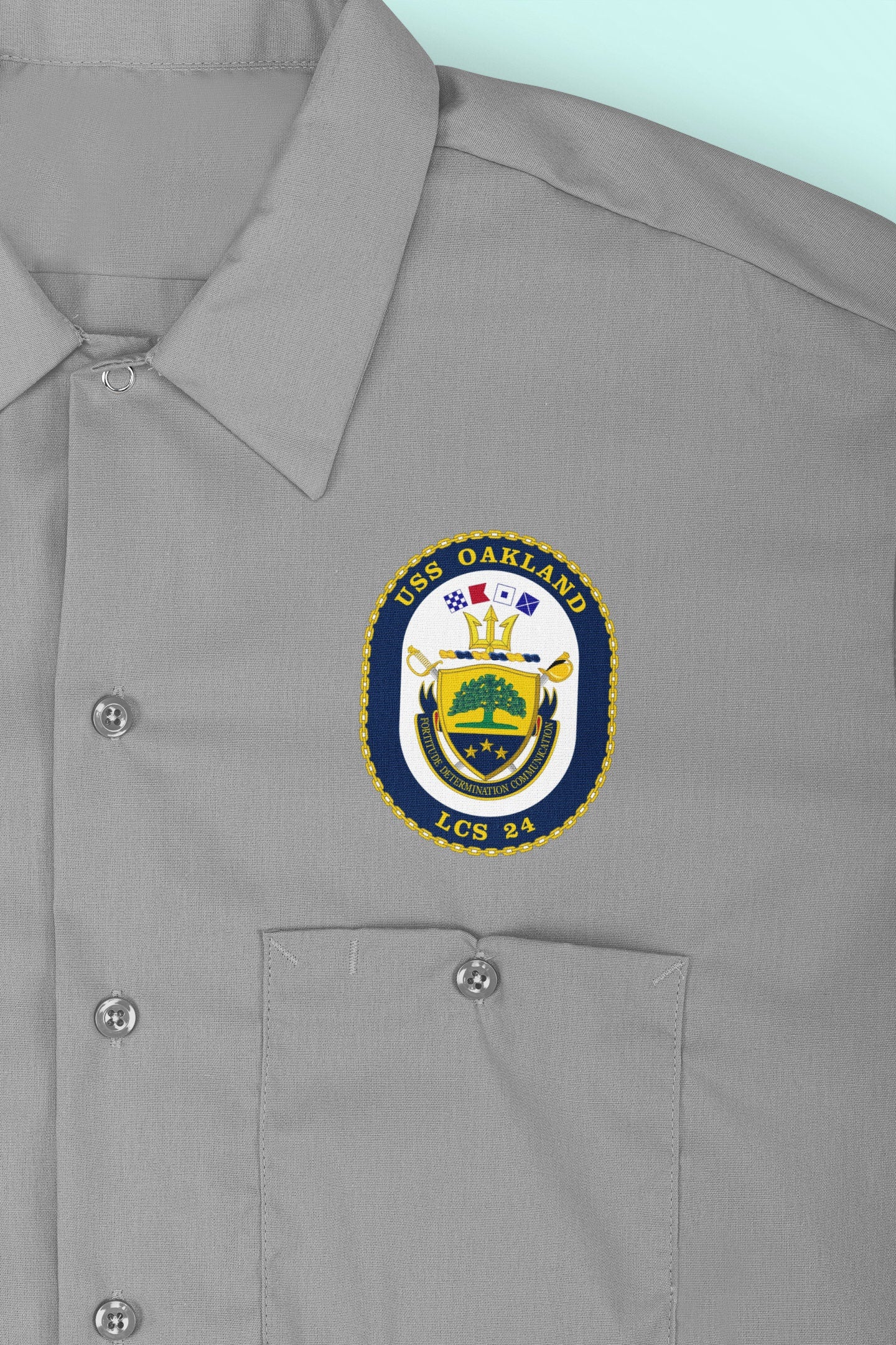 USS Oakland LCS-24 Badge Iron On Heat Transfer Vinyl HTV Independence Class Littoral combat ship