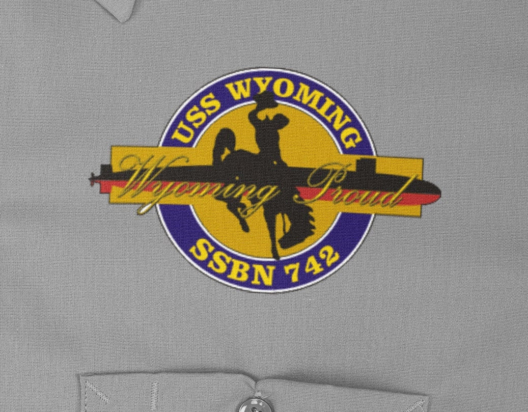 USS Wyoming SSBN-742 Badge Iron On Heat Transfer Vinyl HTV Ohio Class Ballistic missile submarine