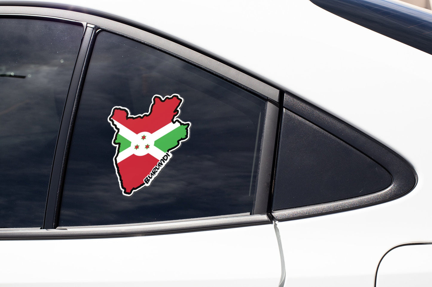 Burundi Map Flag Sticker Decal