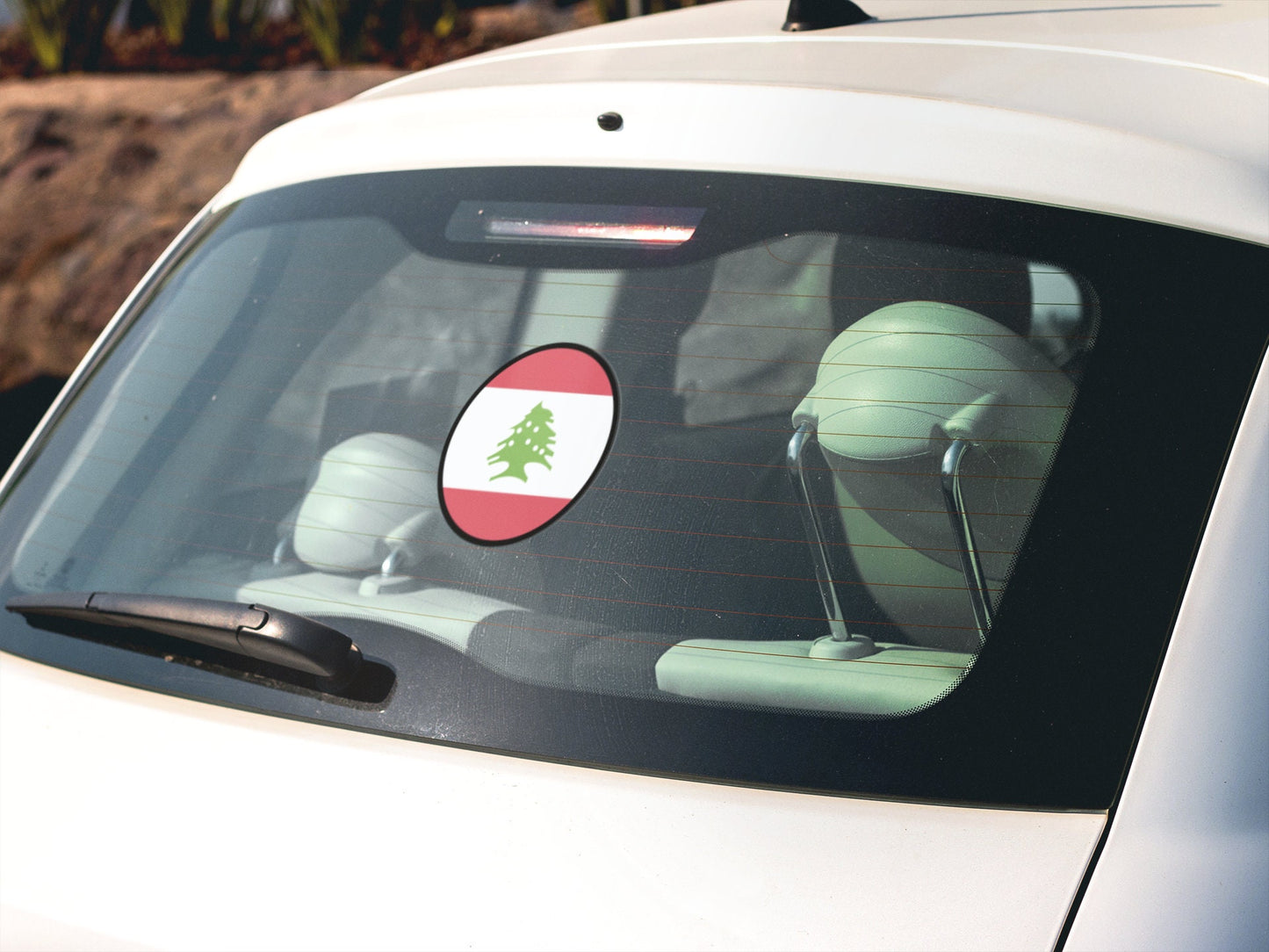 Lebanon Flag Circle Sticker Decal