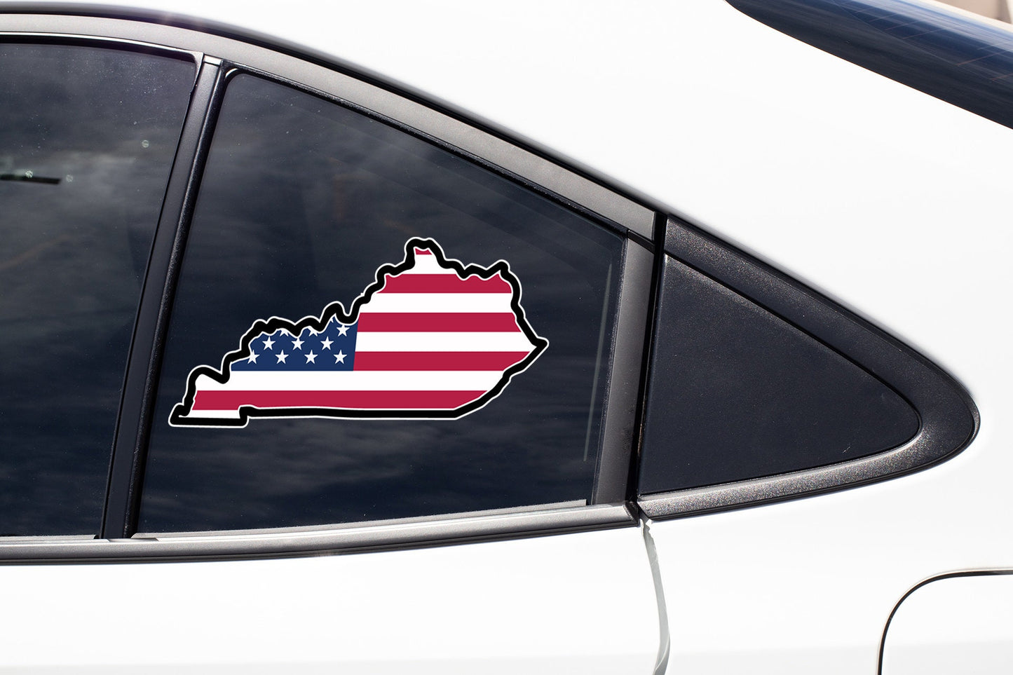 a car with a sticker of the state of michigan on it