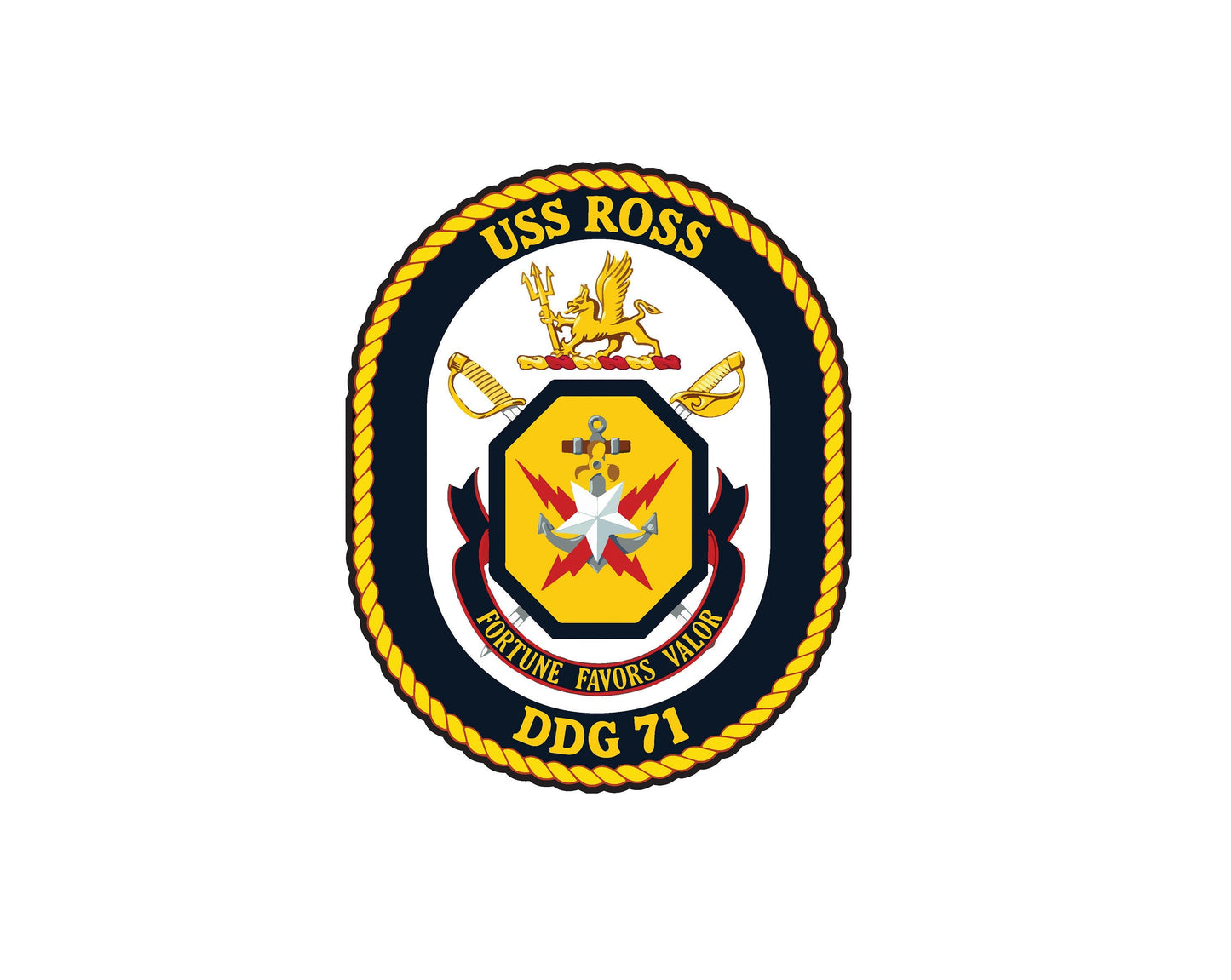 USS Ross DDG-71 Badge Sticker Decal Arleigh Burke Class Destroyer Car Sticker Bumper Sticker for Car Emblem