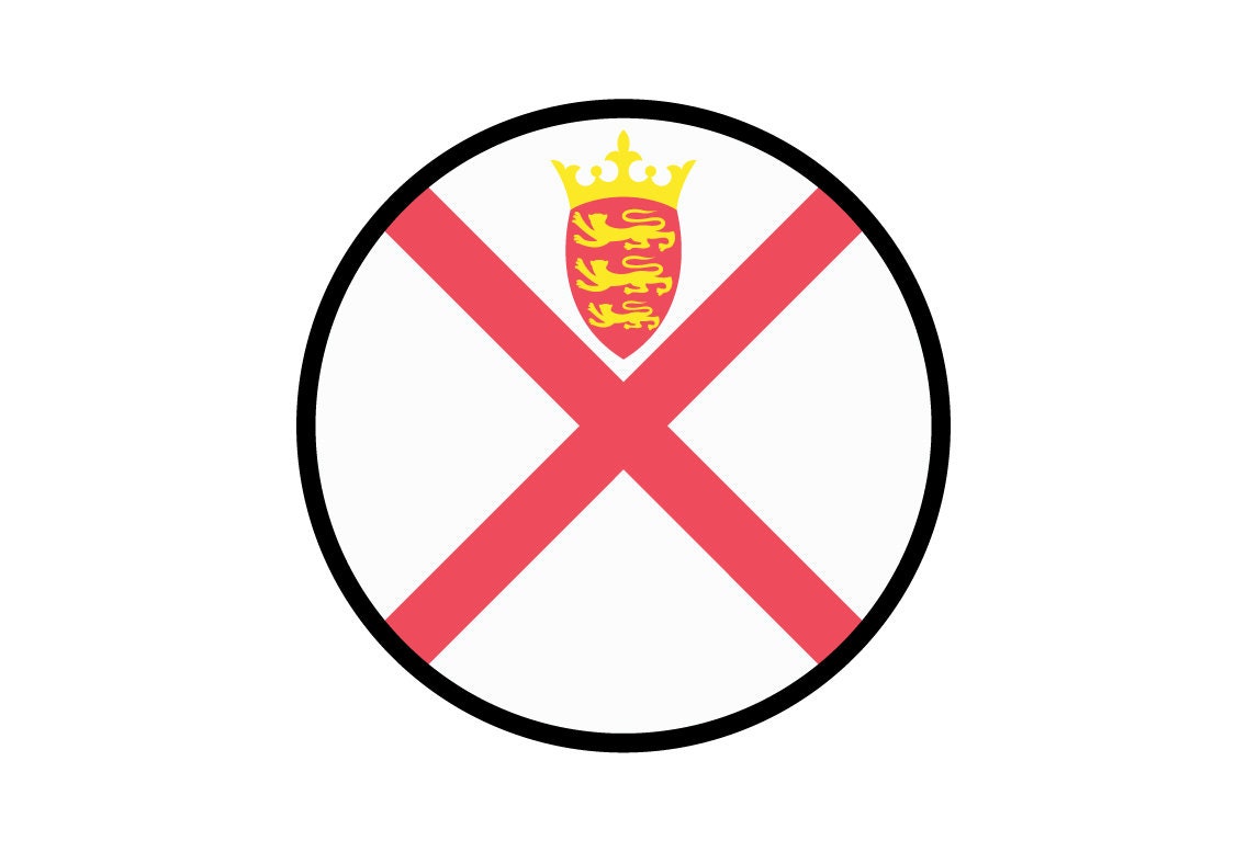 Jersey Flag Circle Sticker Decal