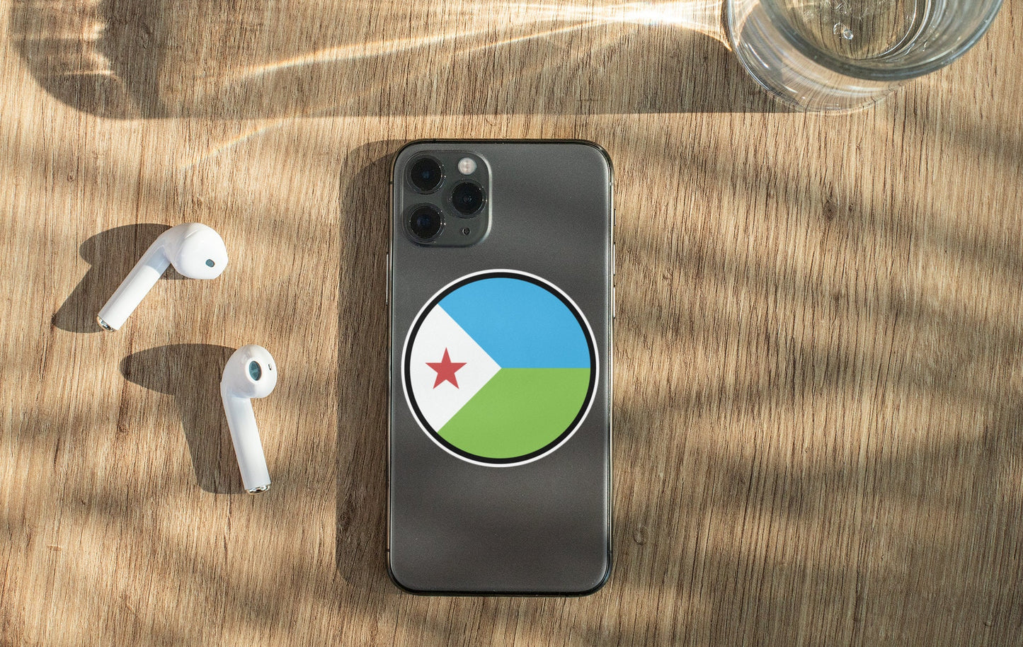 Djibouti Flag Circle Sticker Decal