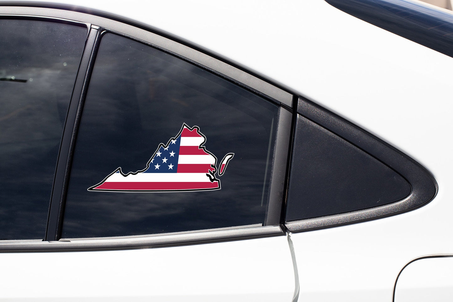 a car with a sticker of the state of maine on it
