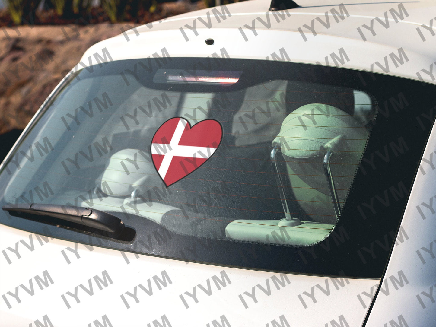 Denmark Flag Heart Sticker Decal / Copenhagen / Guds hjælp, folkets kærlighed, Danmarks styrke / Danish