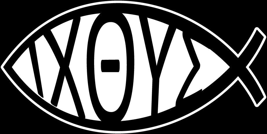 Christian Fish Ichthys Sticker Decal Vinyl Decal God Jesus Holy Spirit Bible Church Faith Love Peace Forgiveness