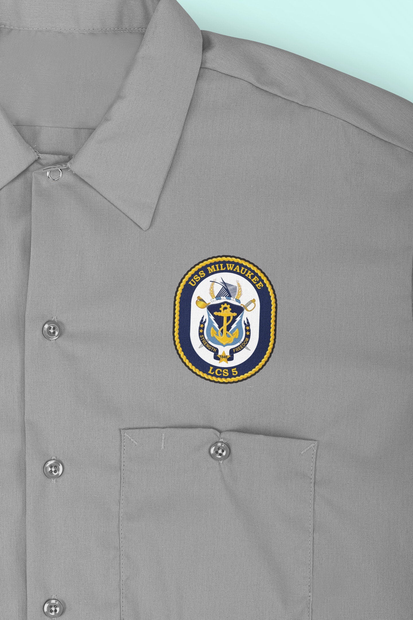 USS Milwaukee LCS-5 Badge Iron On Heat Transfer Vinyl HTV Freedom Class Littoral Combat Ship