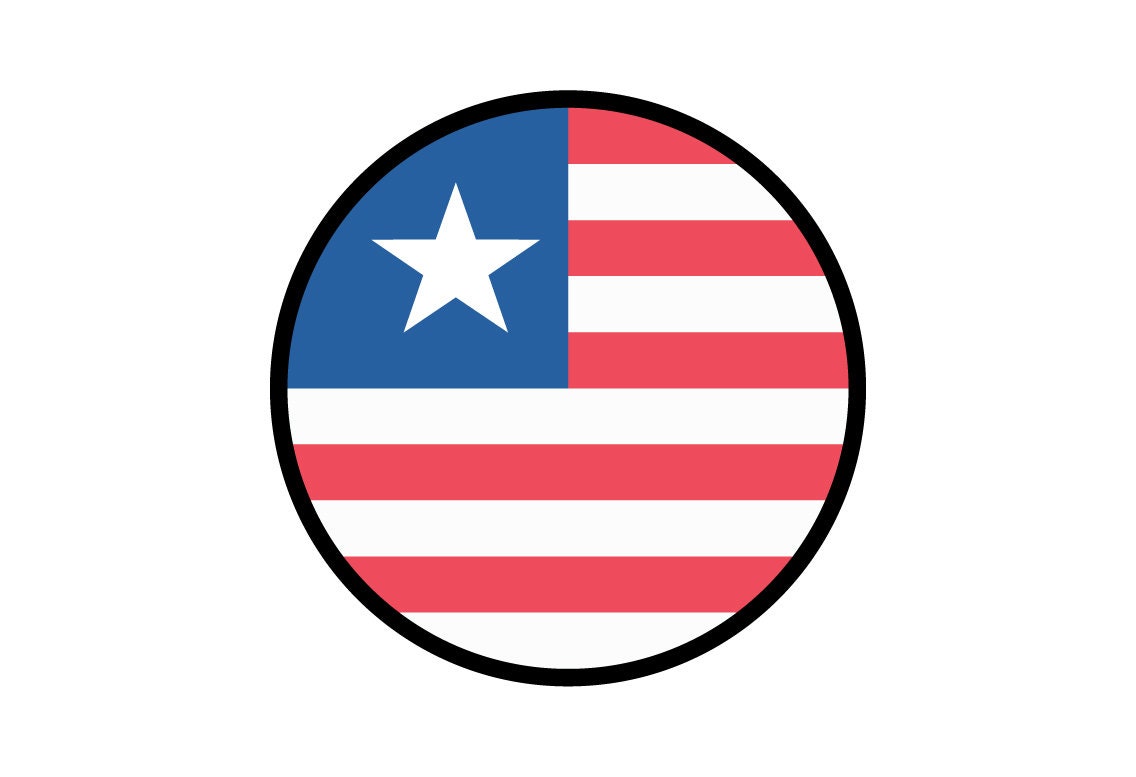 Liberia Flag Circle Sticker Decal