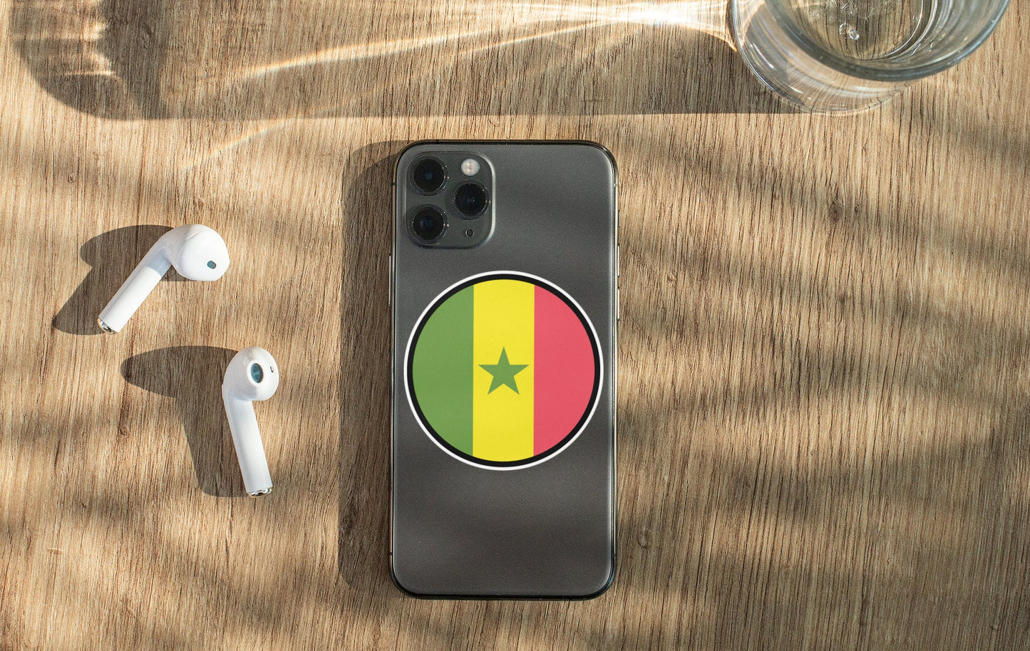 Senegal Flag Circle Sticker Decal