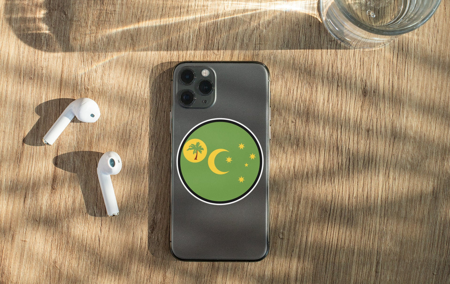 Cocos Islands Flag Circle Sticker Decal