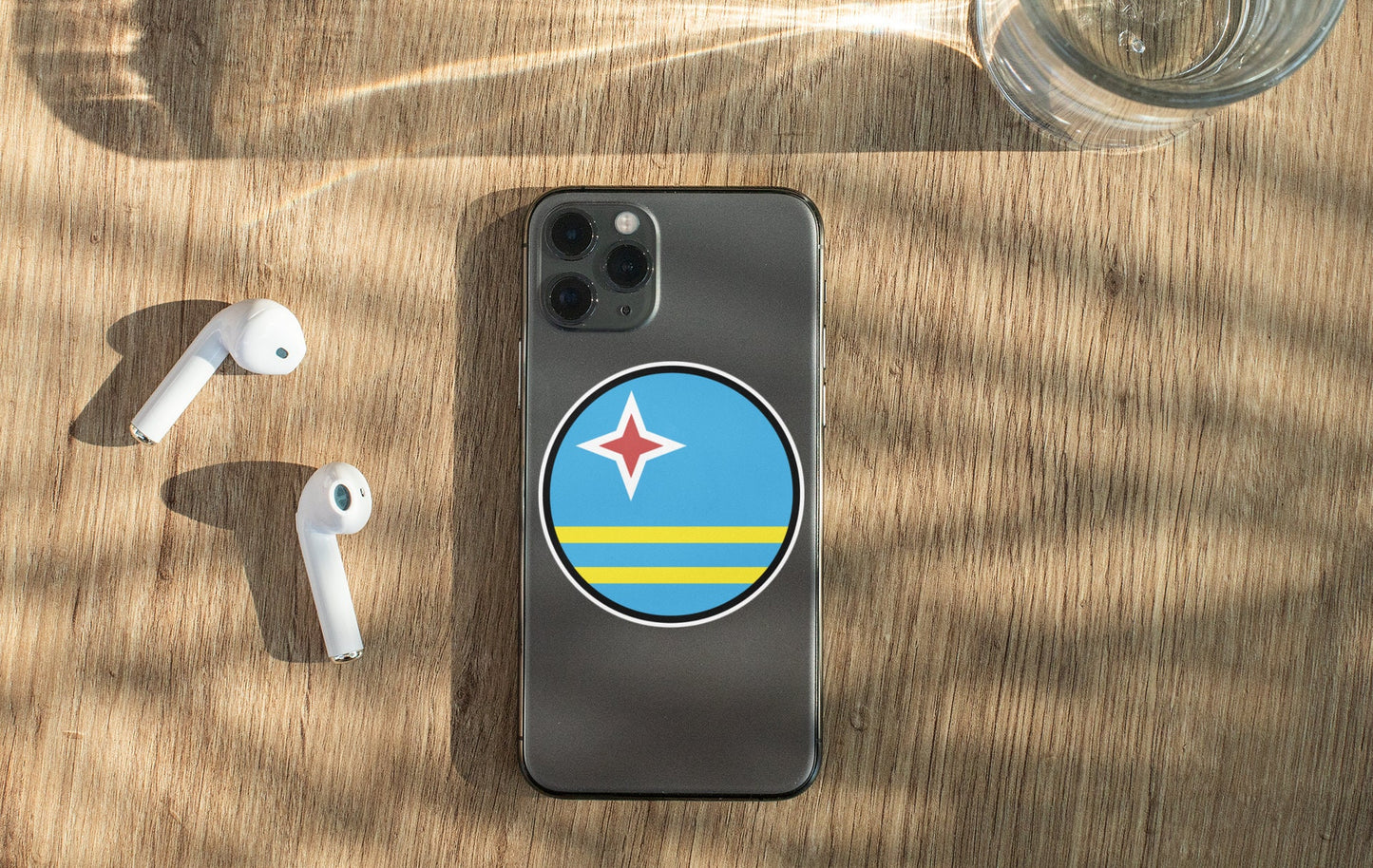Aruba Flag Circle Sticker Decal