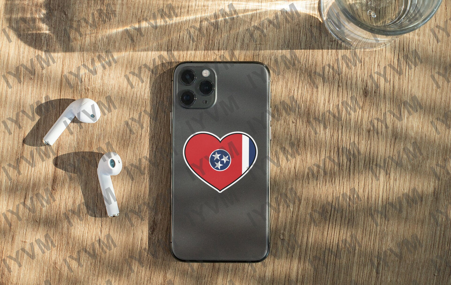 State of Tennessee Flag Heart Sticker Decal  USA Tennessee State  Nashville  The Volunteer State  Big Bend State  Butternut State /