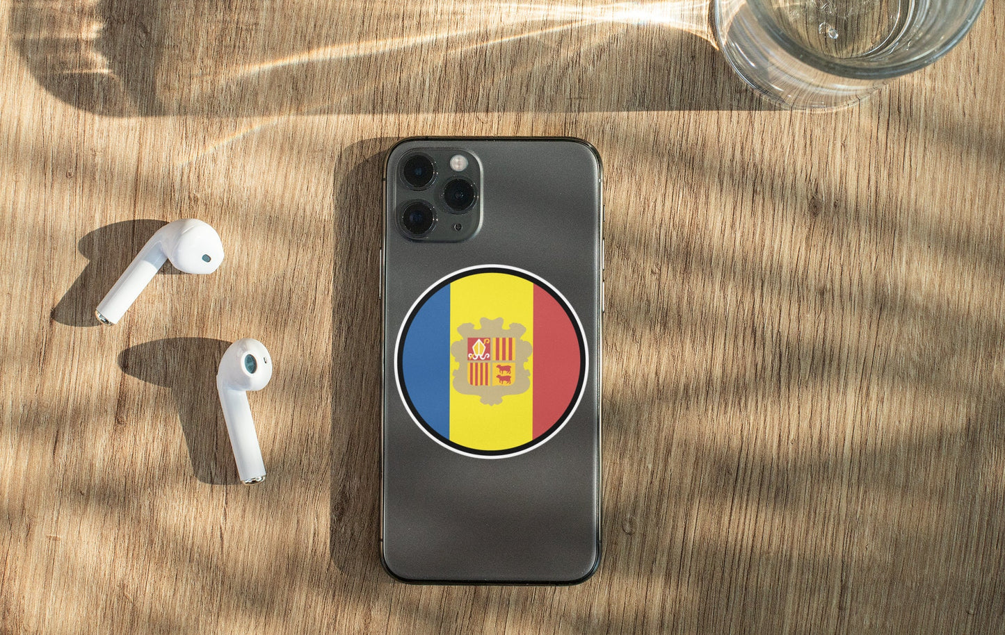 Andorra Flag Circle Sticker Decal